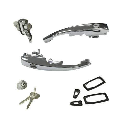 Maçanetas e cilindro de ignição Fusca 1978 / 1996 - Kit com a mesma chave VW prata