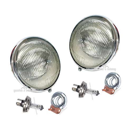 Farol de Fusca Olho de Boi 1963 / 1972 - Montado PAR Completo com soquete e lâmpada