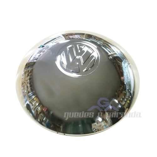 Calota Cromada para Roda 4 furos Fusca variant / tl Kombi - ABAULADA (Modelo 5 furos)