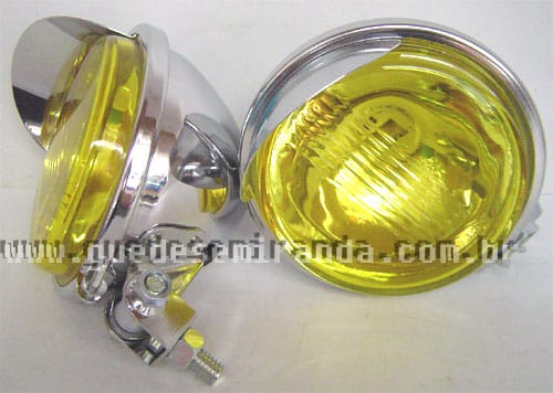Farol de milha Cromado Amarelo Pestana 0962 A - PAR