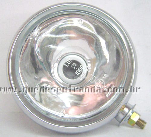 Farol de Milha Cromado Redondo Cristal 952 H4 - UNIDADE