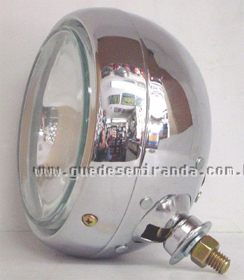 Farol de milha Cromado Redondo Cristal 952 H3 - UNIDADE