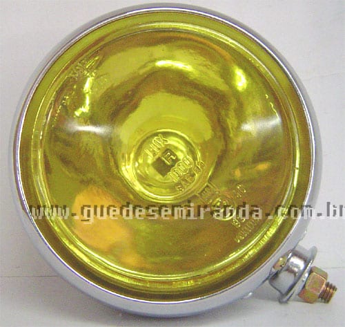Farol de Milha Cromado Redondo Amarelo 952 H3 - UNIDADE