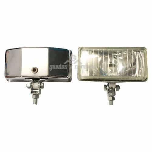 Farol de Milha Cromado Retangular Cristal Liso 668 (152 x 77 mm) - PAR