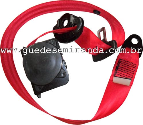 Cinto de Segurança Retrátil 3 Pontas - PAR COMPLETO - VERMELHO