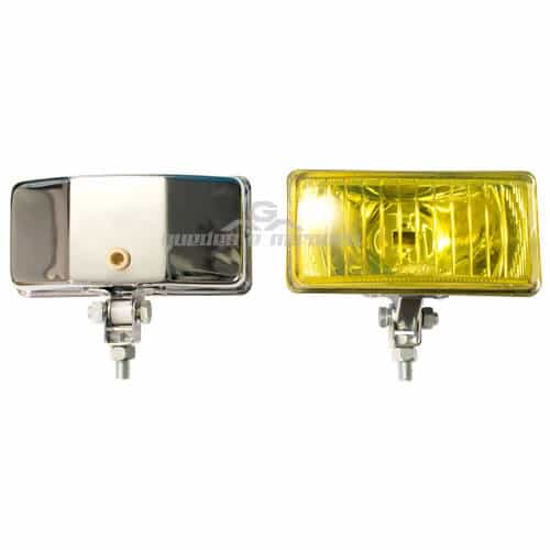 Farol de Milha Cromado Retangular Amarelo Liso 668 - PAR