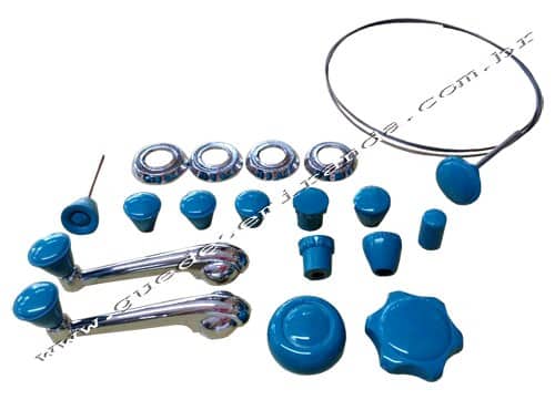 Botão AZUL Fusca até 1963 - KIT COMPLETO