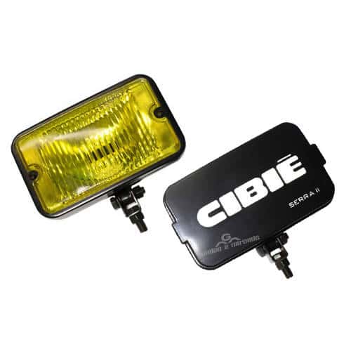 Farol de Milha Preto Lente Raiado Amarelo 708 - Réplica Serra II Com Capa Preta - PAR