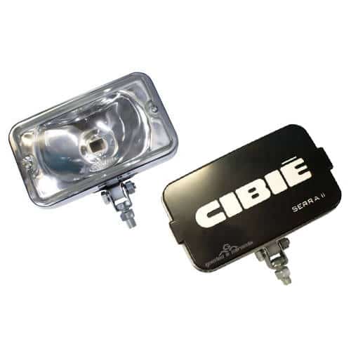Farol de Milha Cromado Lente Liso Cristal 709 - Réplica Serra II Com Capa Preta - PAR