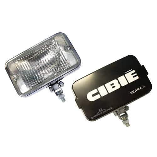 Farol de Milha Cromado Lente Raiado Cristal 708 - Réplica Serra II Com Capa Preta - PAR