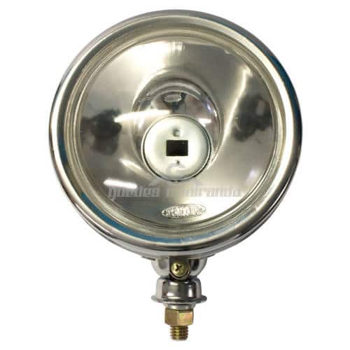 Farol de Milha Cromado Redondo Lente Cristal Liso 60  (158 mm) - UNIDADE