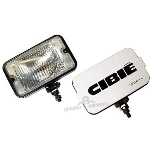 Farol de Milha Aço Preto Raiado Cristal 708 - Réplica Serra II Com Capa Branca Cibié - PAR
