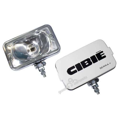 Farol de Milha Cromado Lente Liso Cristal 709 - Réplica Serra II Com Capa Branca - PAR