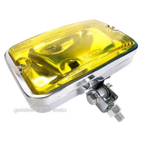 Farol de Milha Cromado Lente Liso Amarelo 709 - Réplica Serra II - PAR
