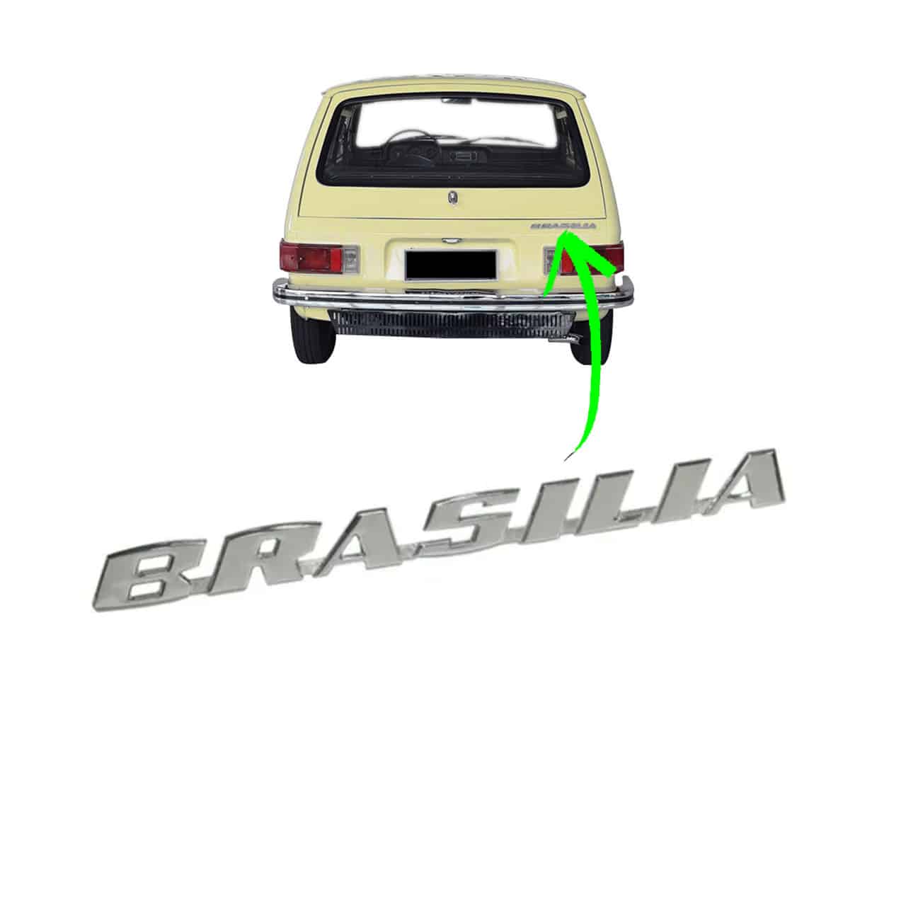 Emblema Brasilia - Metal Cromado 1973 / 1977