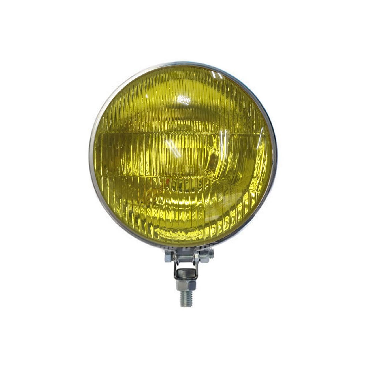 Farol de Milha Cromado Redondo Lente Amarelo Raiado 658 (132 mm) - PAR