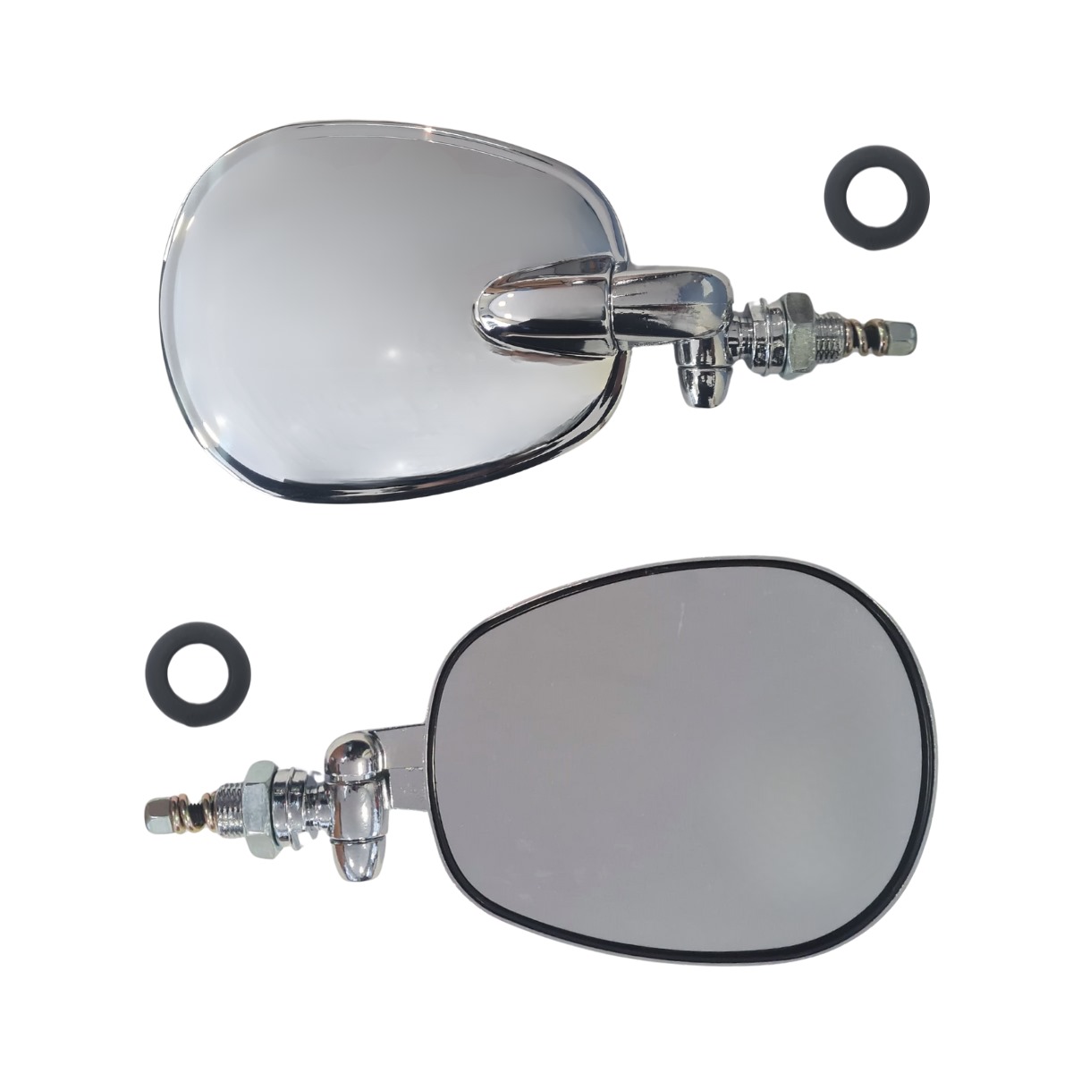 Retrovisor Externo RAQUETE Fusca 1966 / 1976/ Brasilia / Variant / TL - Lente Convexa Prata