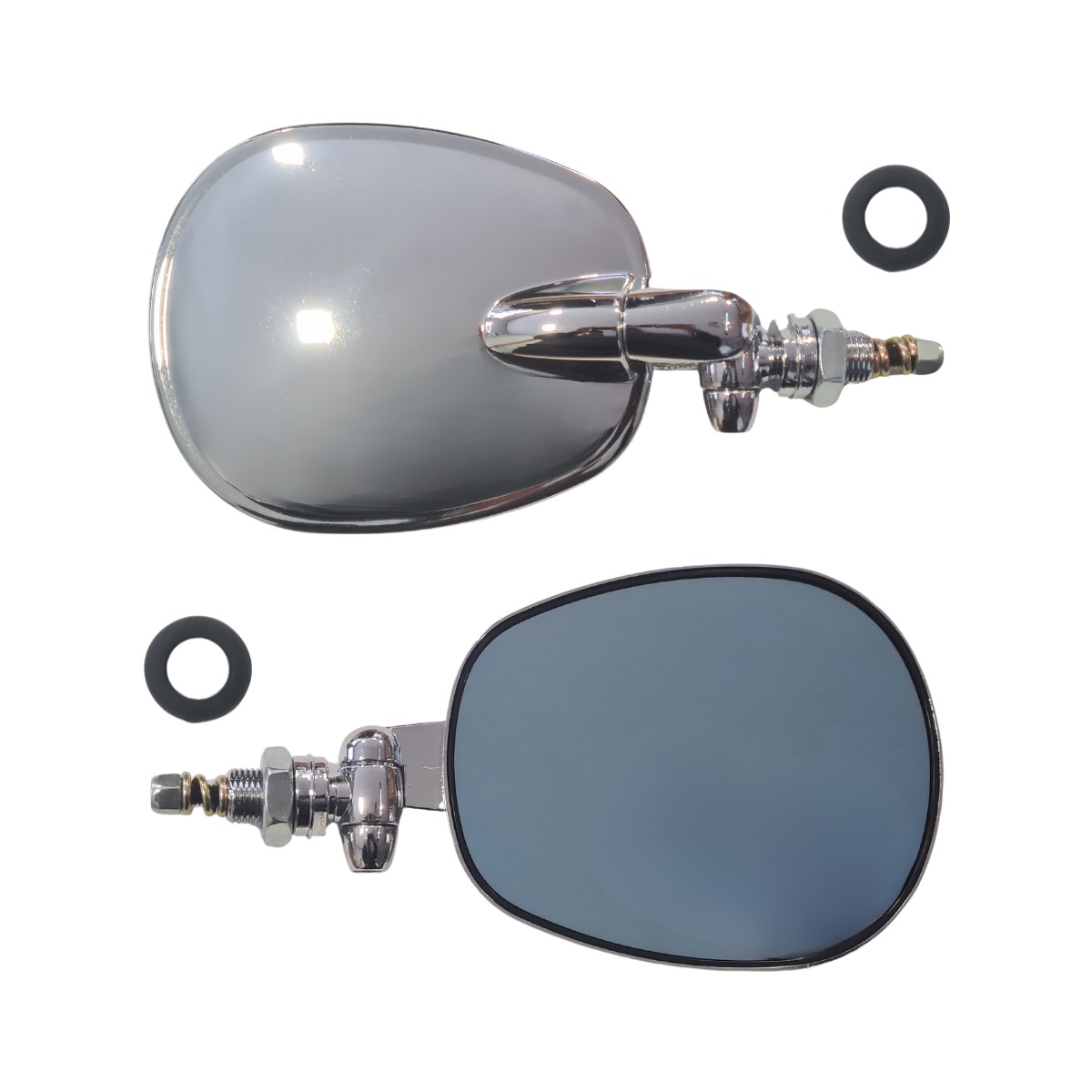 Retrovisor Externo RAQUETE Fusca 1966 / 1976 Brasilia / Variant / TL - Lente Convexa Azul