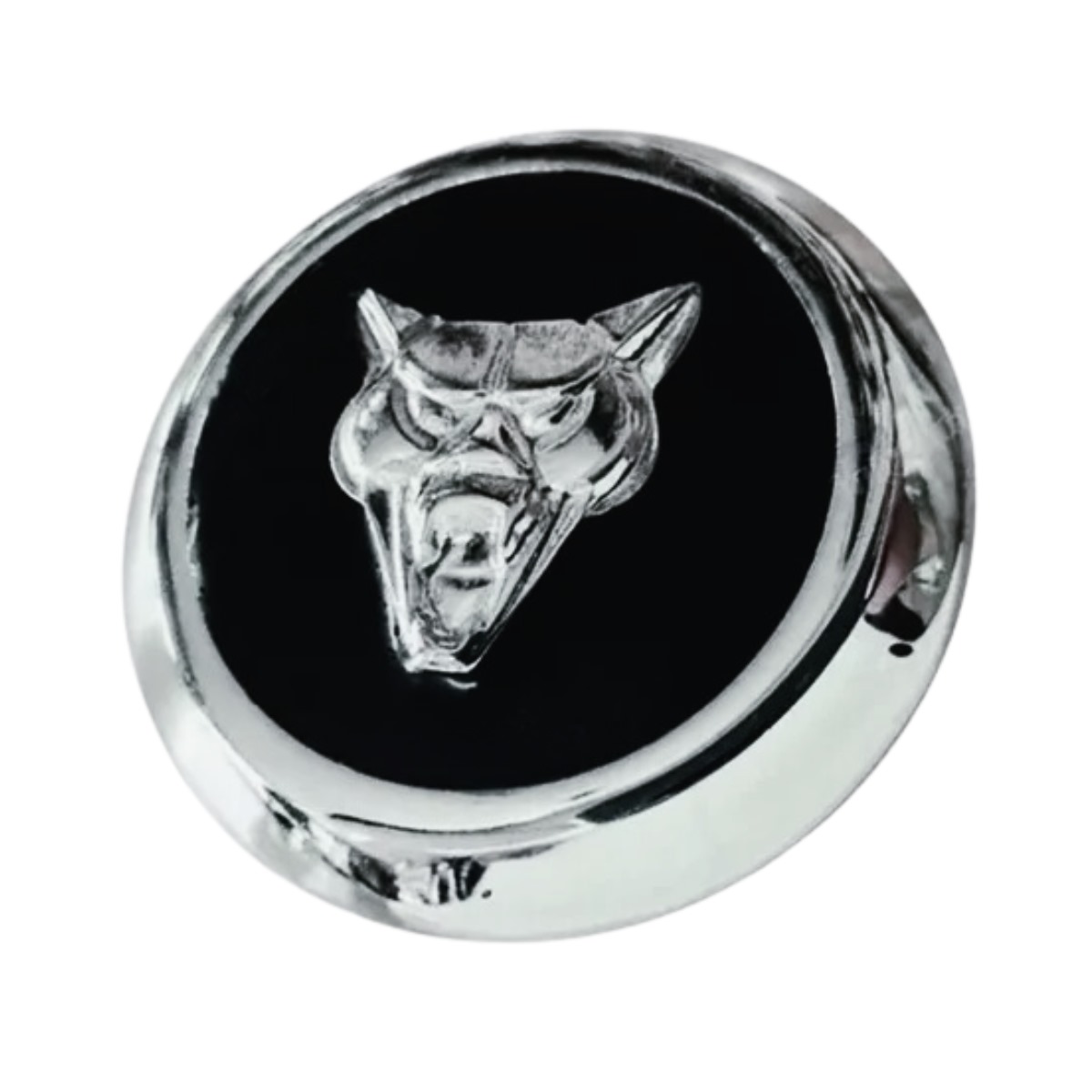 Calota para Roda de Puma – CROMADA FUNDO PRETO – UNIDADE