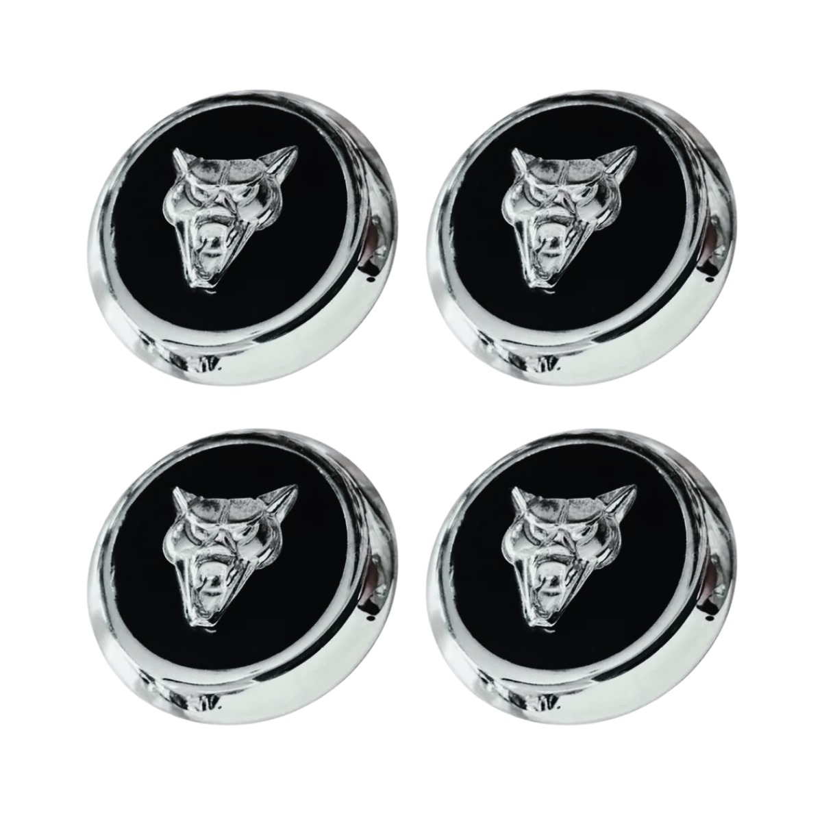 Calota Para Roda de Puma – CROMADA Detalhe PRETO – JOGO