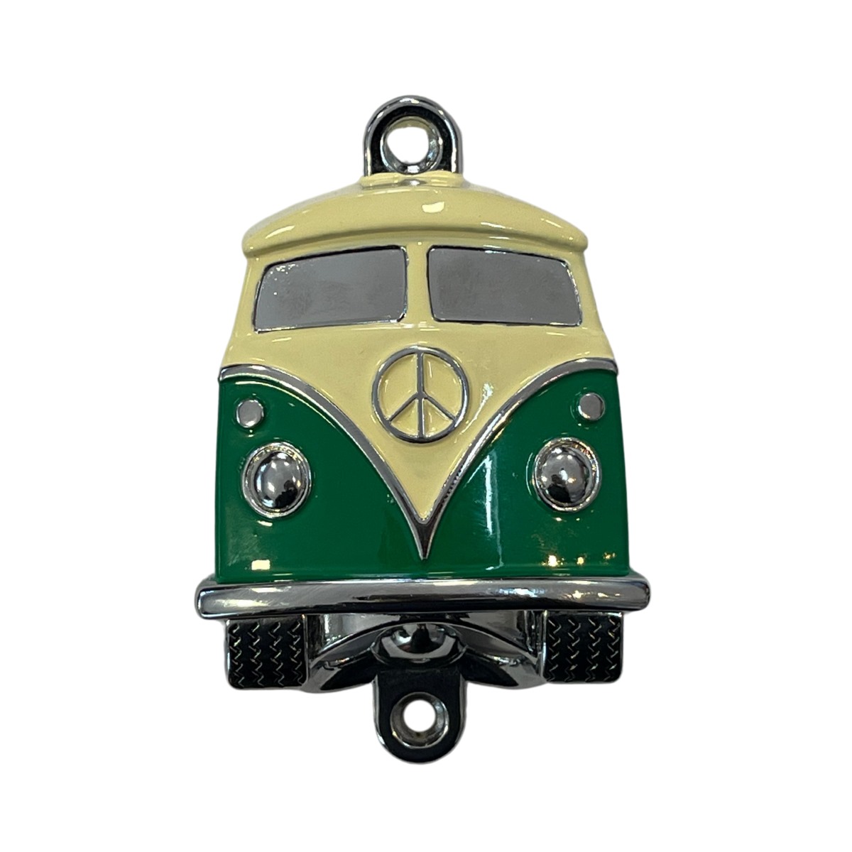 Abridor de Garrafa de Parede Kombi Verde com Bege