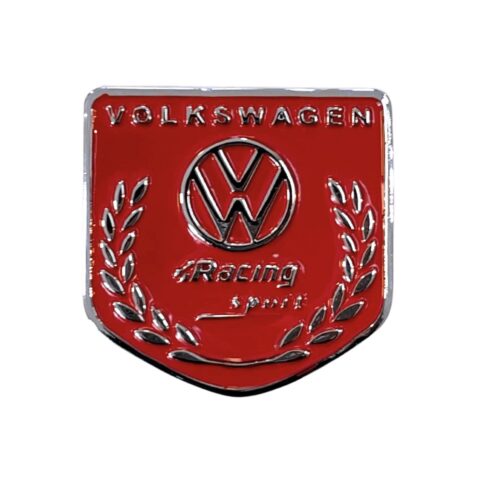 EMBLEMA BOTÃO BANDEIRA VOLKSWAGEN RACING VERMELHO
