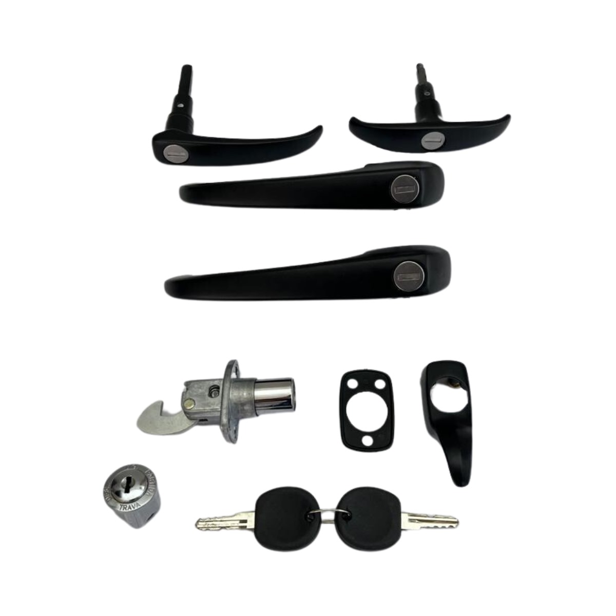 KIT 6 Pçs Maçaneta externa Preta Kombi Clipper 1976 até 1997 Com a mesma chave *Atemis