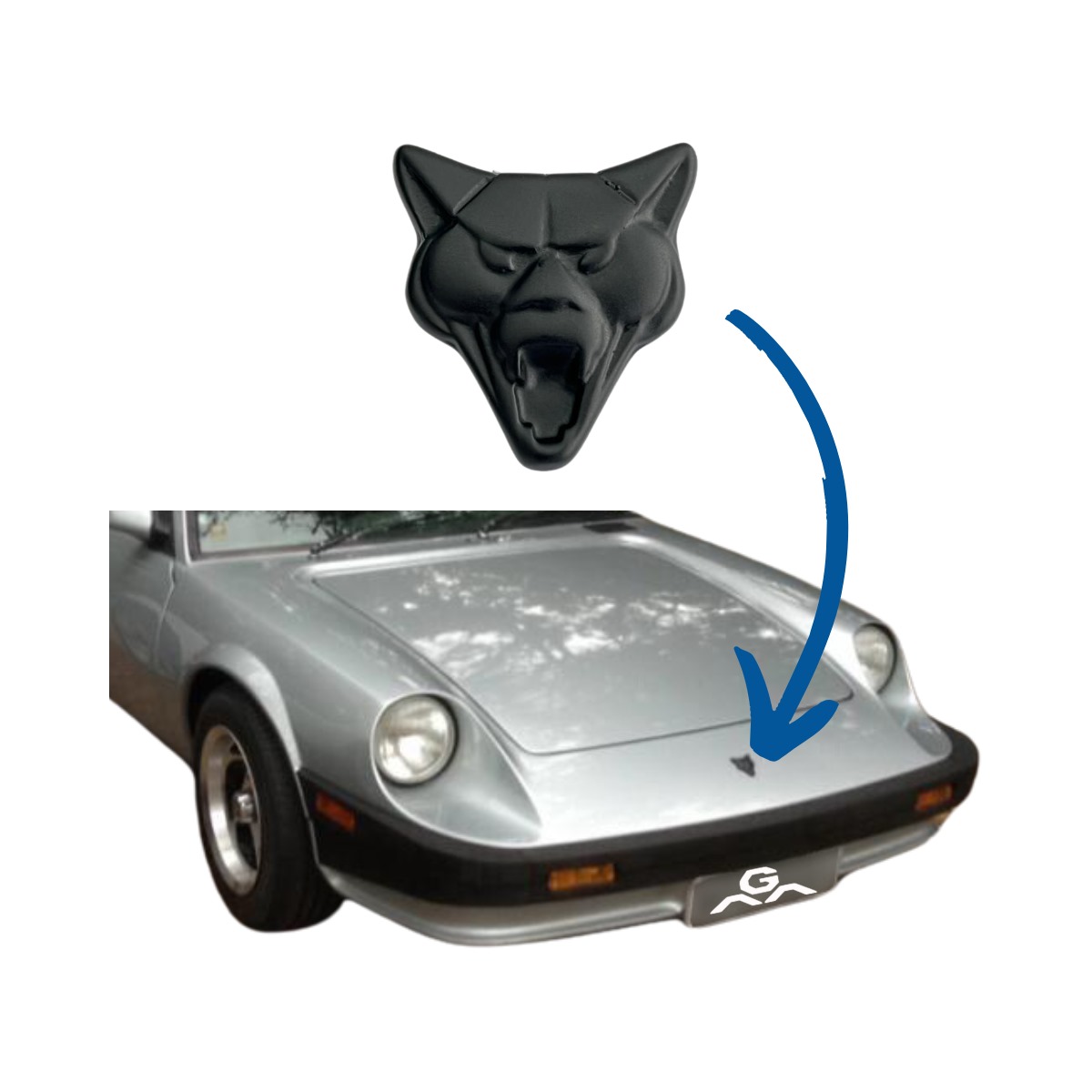 EMBLEMA CARA DA PUMA PRETA