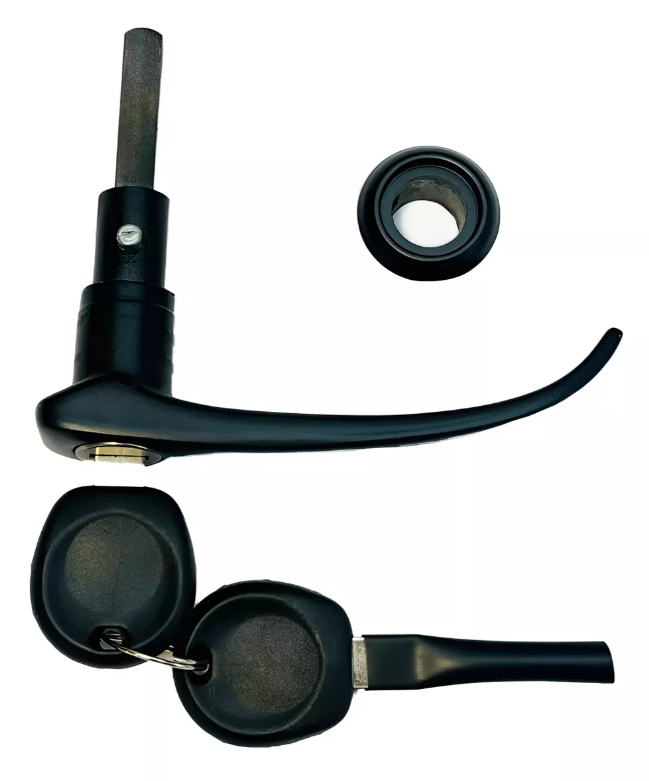 Maçaneta Externa da Porta do Meio Com Chave Kombi Clipper PRETO Com Bucha