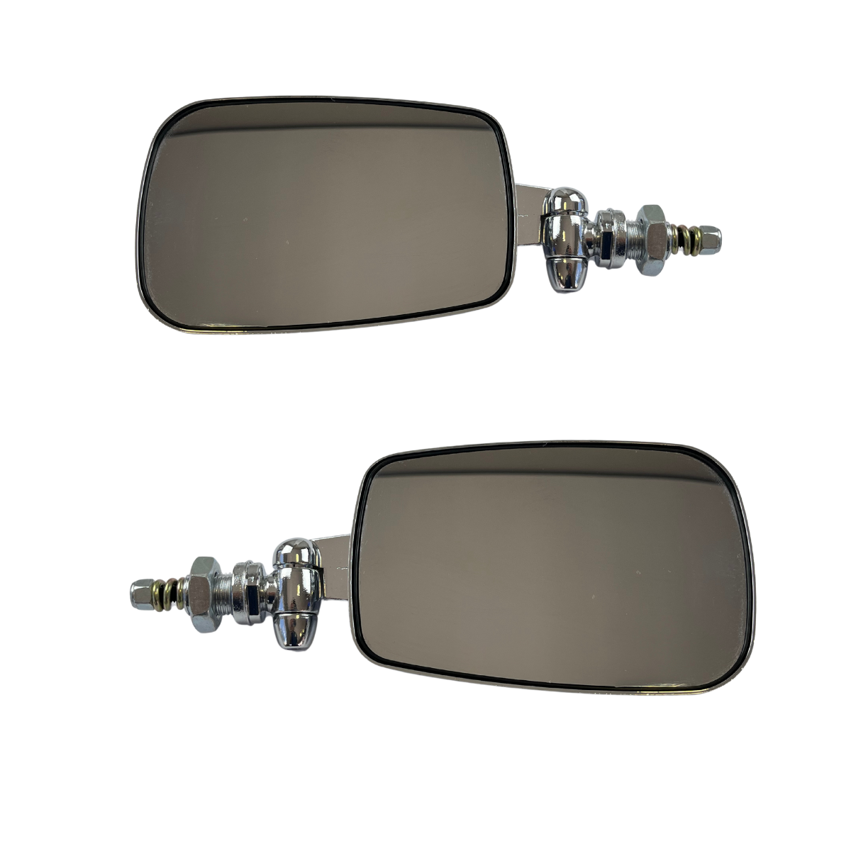 RETROVISOR EXTERNO FUSCA MEXICANO BRAÇO CURTO LENTE PRATA CONVEXO PAR (2)