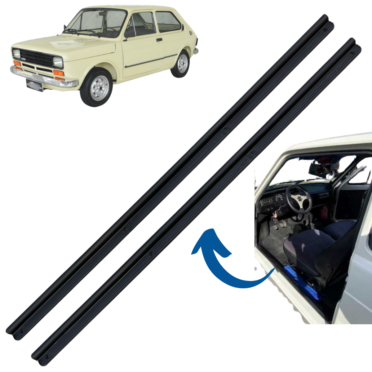 Soleira Estribo Fiat 147 - Plástico Par