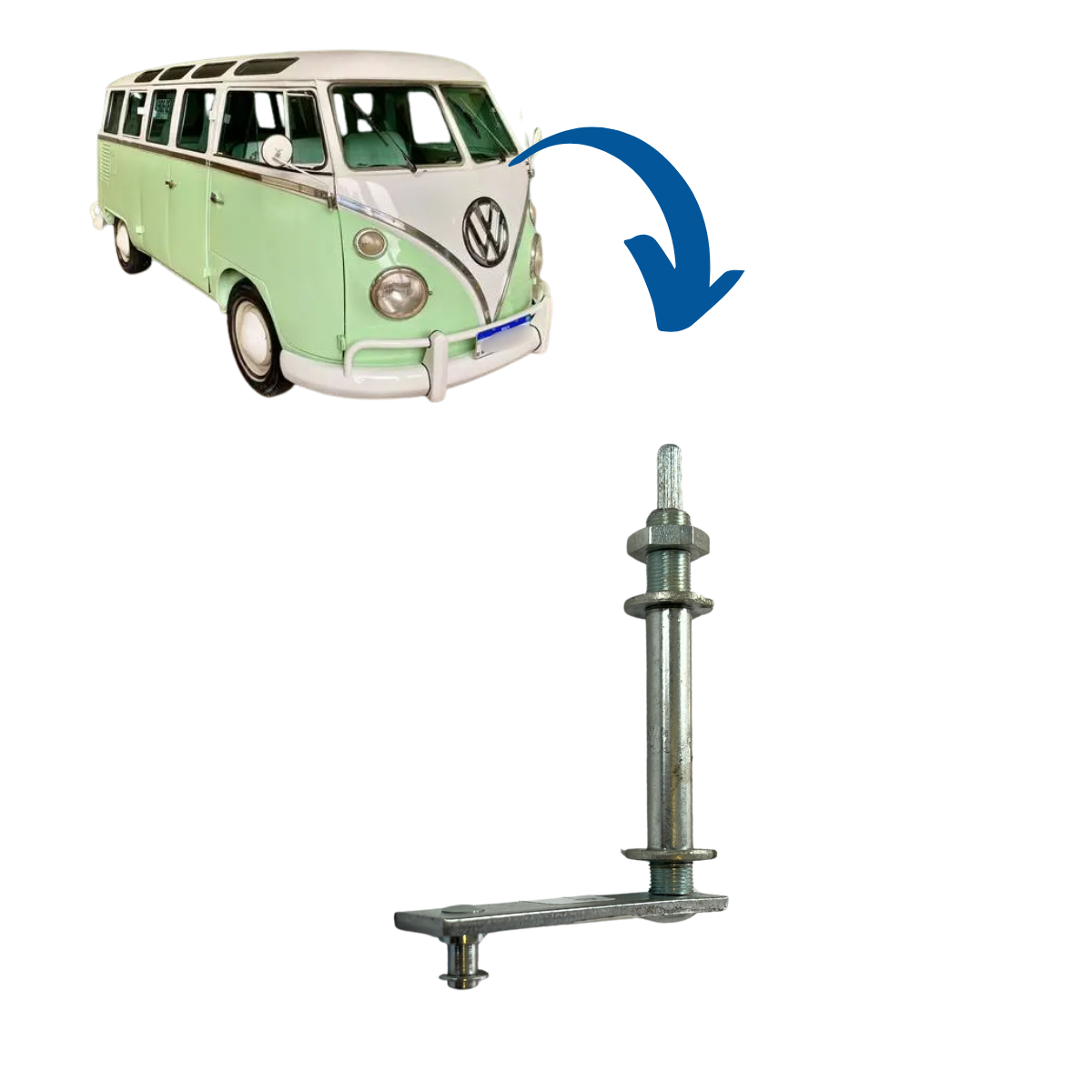 Eixo Pivô do Limpador de Parabrisa Kombi até 1975