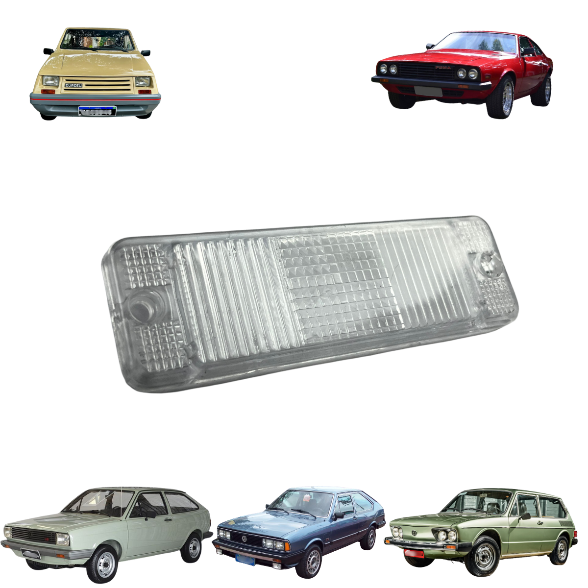 Lente Lanterna Dianteira Brasilia / Gol BX / Gurgel / Passat - CRISTAL