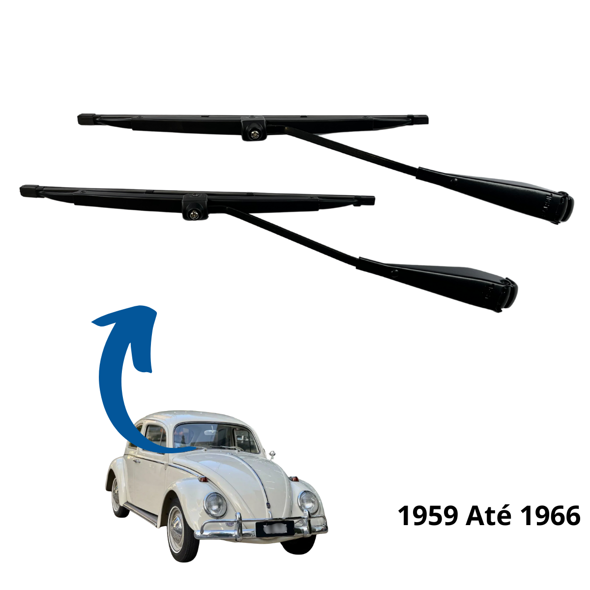 Limpador Parabrisa Fusca 1959 até 1966 - PRETO