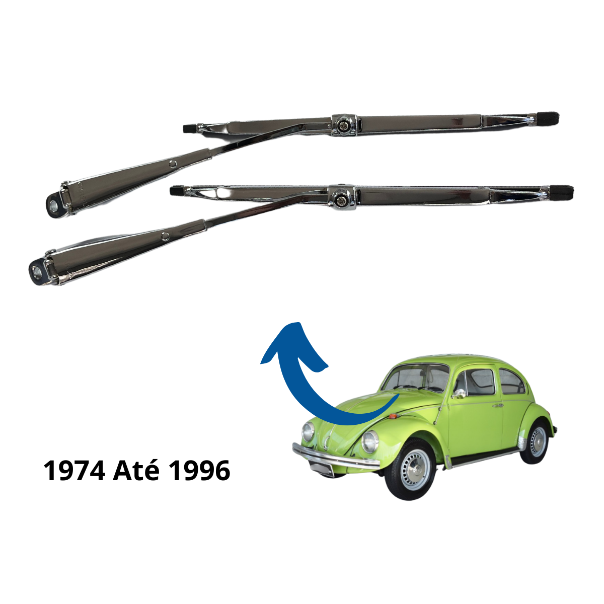 Limpador Parabrisa Fusca 1976 até 1996 - CROMADO