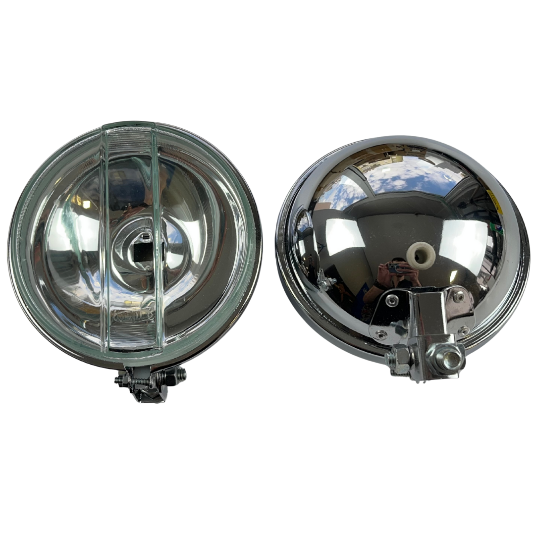 Farol de Milha Cromado Redondo Cristal Liso 661 (136 mm) - PAR
