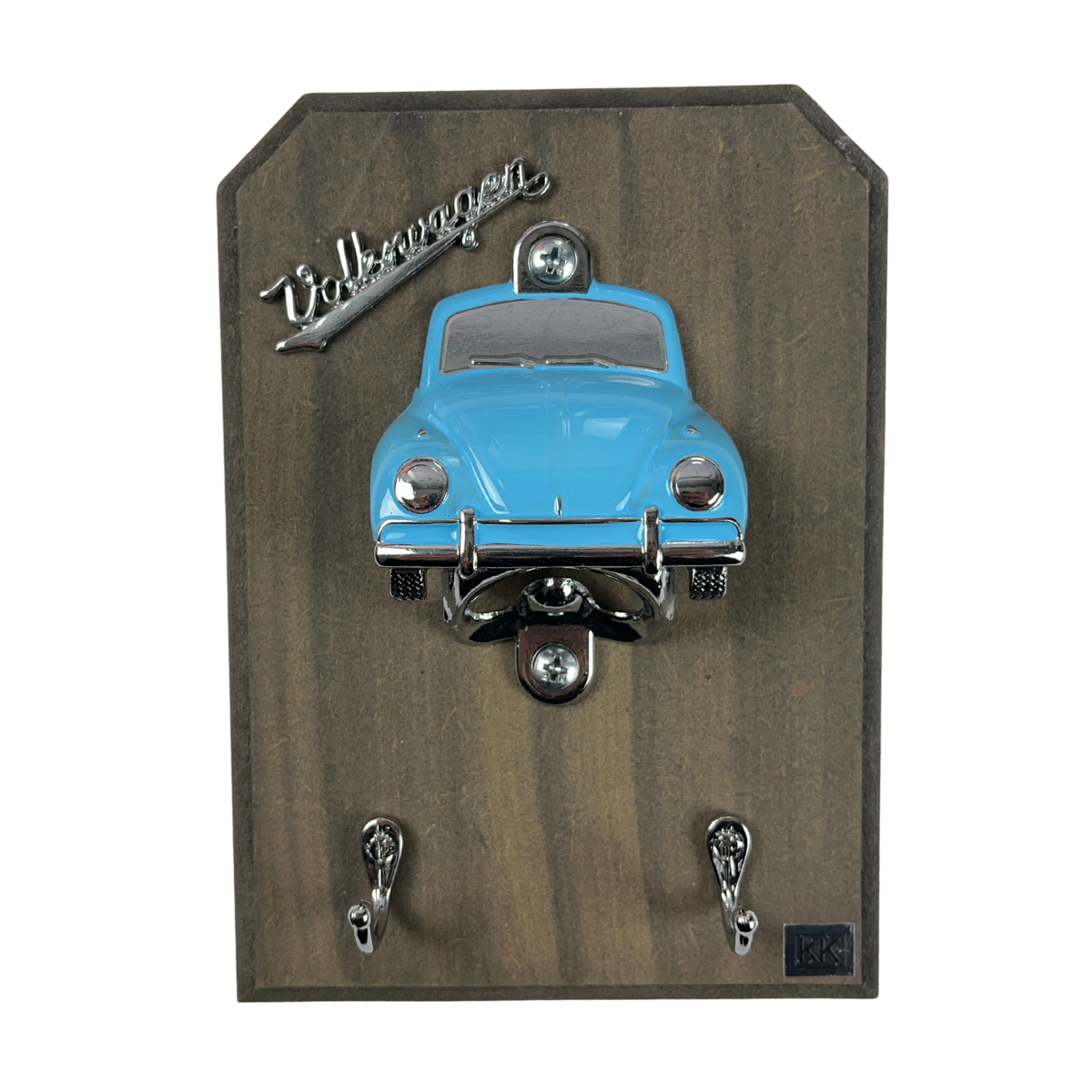 Abridor de Garrafa de Parede Fusca Azul Com Porta Chaves