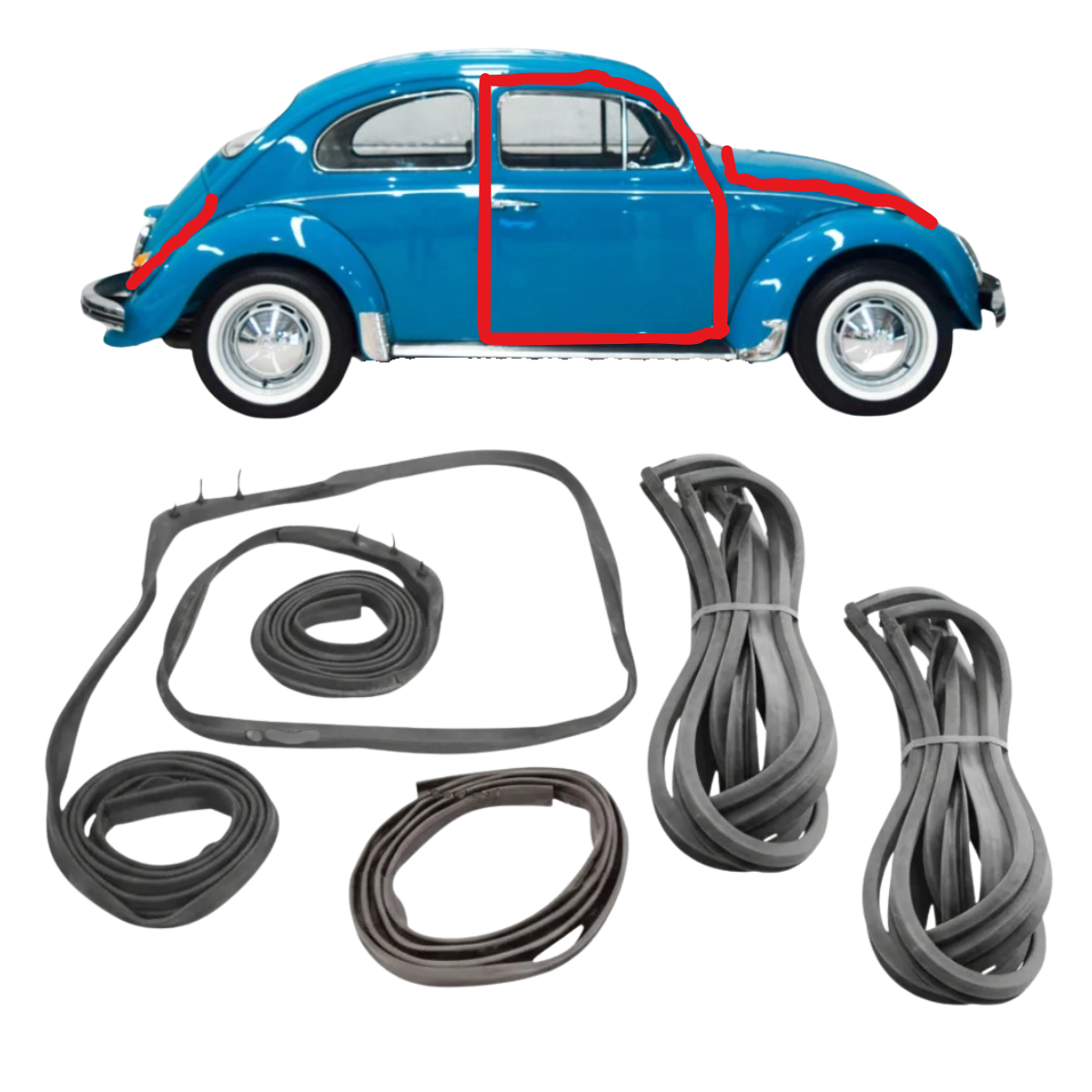 KIT DE BORRACHA PORTA CAPO TAMPA FUSCA ATÉ 1977 (5)
