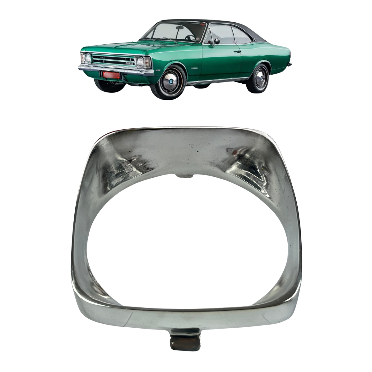 Aro de Farol Opala 1971 / 1974  - Alumínio Fundido POLIDO