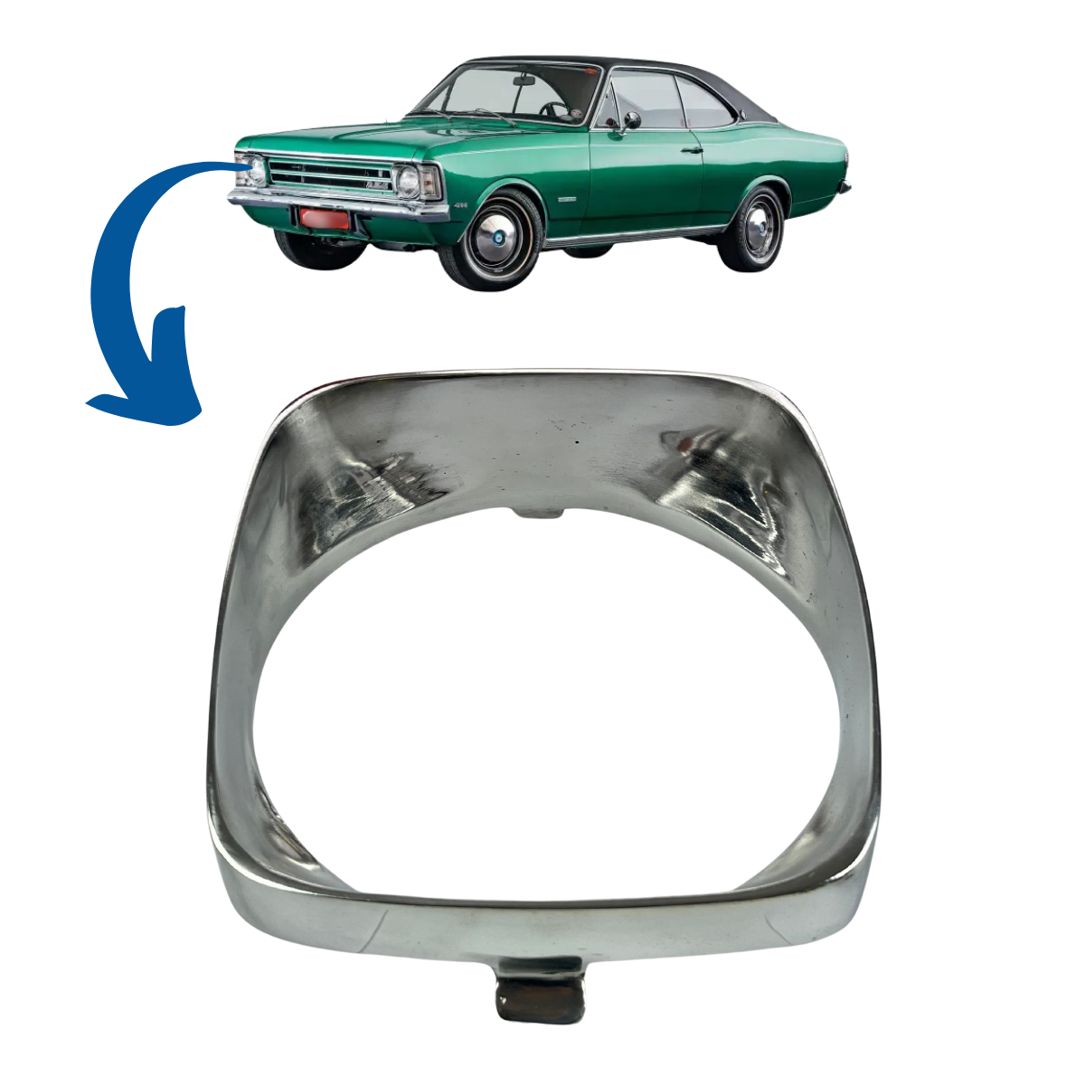 ARO DE FAROL OPALA 71A74 ALUMINIO POLIDO (8)