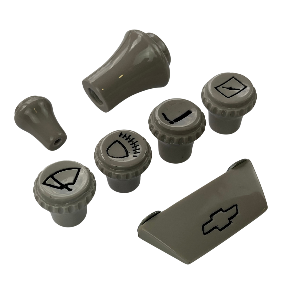 KIT BOTÃO PAINEL C10 CINZA 7 PEÇAS (2)
