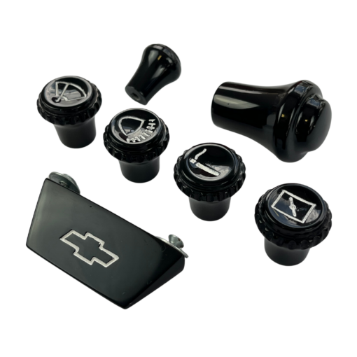 KIT BOTÃO PAINEL C10 PRETO 7 PEÇAS (5)
