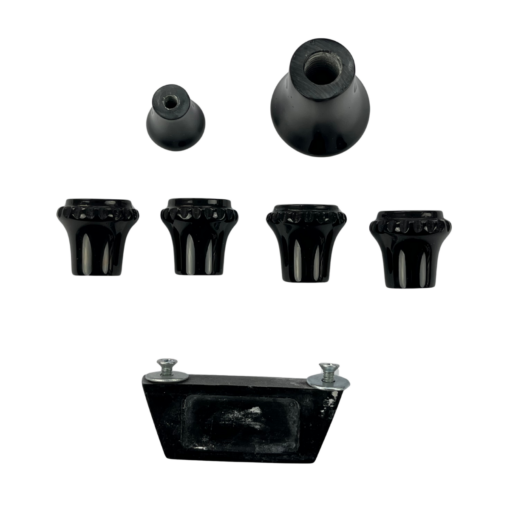 KIT BOTÃO PAINEL C10 PRETO 7 PEÇAS (6)