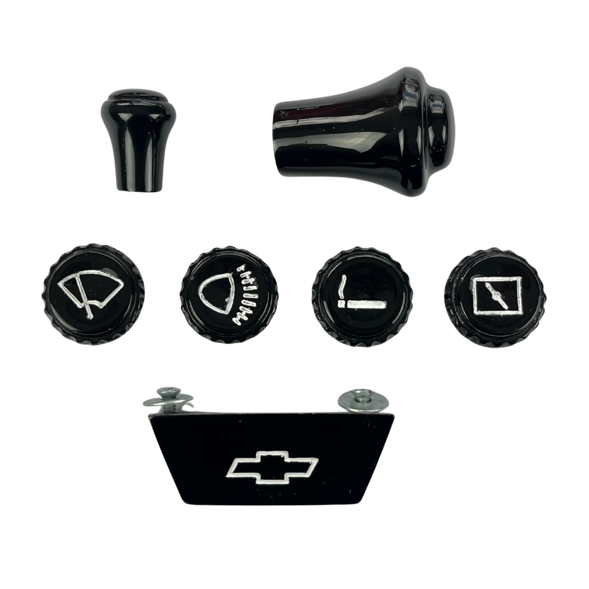 KIT BOTÃO PAINEL C10 PRETO 7 PEÇAS