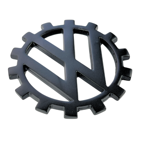 EMBLEMA LOGO VW CAPO FUSCA KDF GERMAN LOOK PRETO 12769P (4)